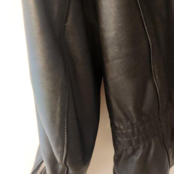 Vintage Bullskins Black Leather Jacket Biker Rocker Motorcycle Moto Womens 14 - Picture 11 of 16